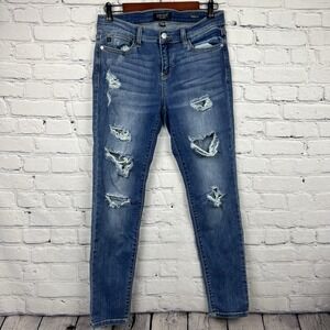 Judy Blue Skinny Fit Mid Rise Jeans Distressed Medium Wash Size‎ 11/30 Stretch
